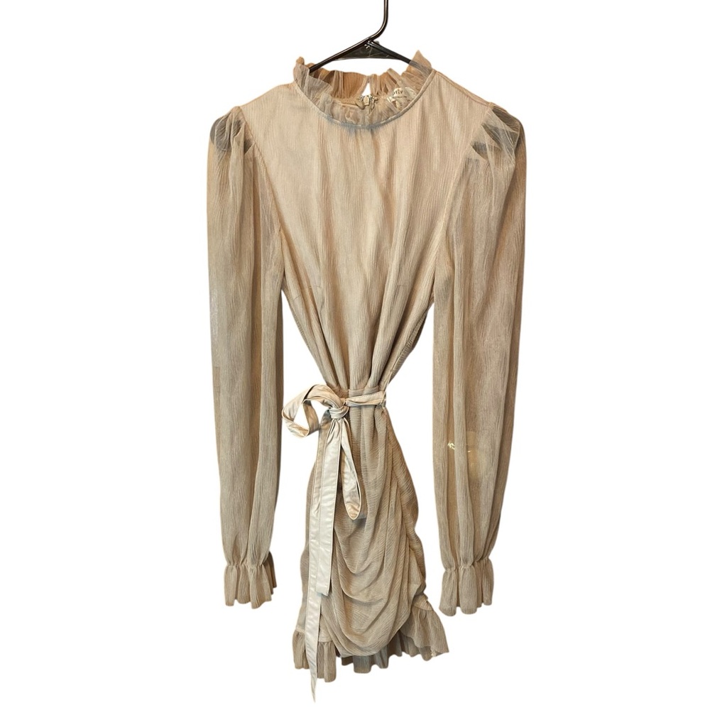 REVOLVE Privy Ruched Dress with Bishop Sleeves Size Medium NWT